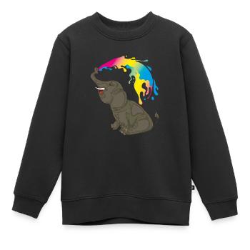 LGBT Elephant Pan Pride Month Cadeau Pansexual - Sweat Premium enfant bio - noir - Devant - AI Model Kid Female (0cm)