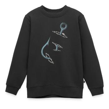 Pêcheurs, pêche, hameçons - Sweat Premium enfant bio - noir - Devant - AI Model Kid Female (0cm)
