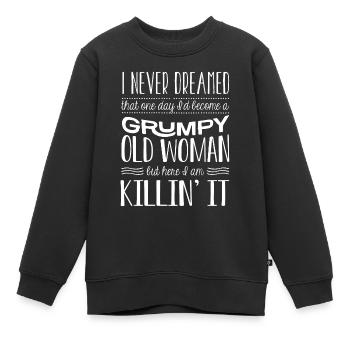 Vieux grincheux, me voici - Sweat Premium enfant bio - noir - Devant - AI Model Kid Female (0cm)