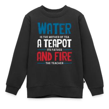 Amateurs de thé, buveurs de thé, thé, tea time - Sweat Premium enfant bio - noir - Devant - AI Model Kid Female (0cm)