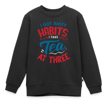 Amateurs de thé, buveurs de thé, thé, tea time - Sweat Premium enfant bio - noir - Devant - AI Model Kid Female (0cm)