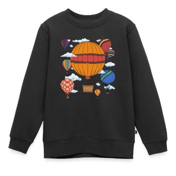 Ballon - Sweat Premium enfant bio - noir - Devant - AI Model Kid Female (0cm)