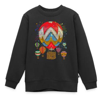 Ballon - Sweat Premium enfant bio - noir - Devant - AI Model Kid Female (0cm)