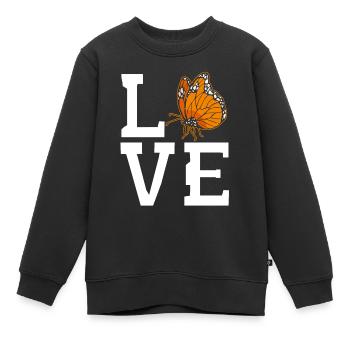 Papillon monarque - Sweat Premium enfant bio - noir - Devant - AI Model Kid Female (0cm)