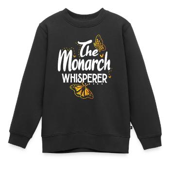 Papillon monarque - Sweat Premium enfant bio - noir - Devant - AI Model Kid Female (0cm)