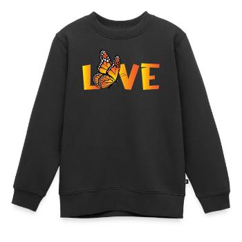 Papillon monarque - Sweat Premium enfant bio - noir - Devant - AI Model Kid Female (0cm)