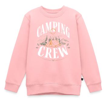Camping -Crew, Camping, Draußen - Kinder Premium Organic Sweatshirt - Rosa - Vorne - AI Model Kid Female (0cm)