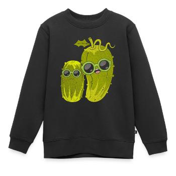 Coole Sonnebrille Gemüse Geschenkidee Gurke - Kinder Premium Organic Sweatshirt - Schwarz - Vorne - AI Model Kid Female (0cm)