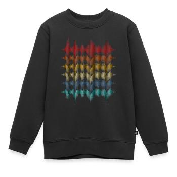 Onde sonore rétro - Sweat Premium enfant bio - noir - Devant - AI Model Kid Female (0cm)