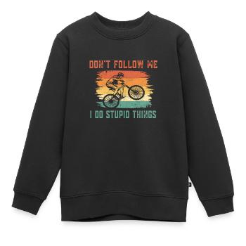 Radfahrer Sprüche - Retro Style - Kinder Premium Organic Sweatshirt - Schwarz - Vorne - AI Model Kid Female (0cm)
