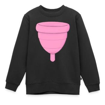 Coupe menstruelle - Sweat Premium enfant bio - noir - Devant - AI Model Kid Female (0cm)