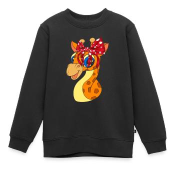 Girafe - Sweat Premium enfant bio - noir - Devant - AI Model Kid Female (0cm)