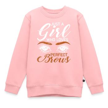 Maquillage Artiste Cadeau Beauté Sourcils Artiste - Sweat Premium enfant bio - rose - Devant - AI Model Kid Female (0cm)