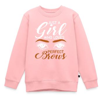 Sourcils Esthéticienne Cadeau Sourcils Artiste - Sweat Premium enfant bio - rose - Devant - AI Model Kid Female (0cm)