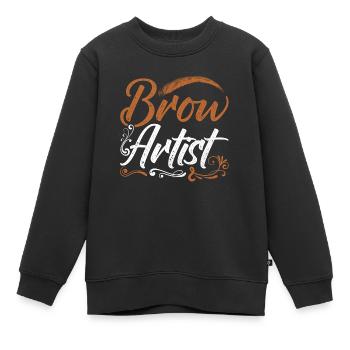 Maquillage Artiste Cadeau Beauté Sourcils Artiste - Sweat Premium enfant bio - noir - Devant - AI Model Kid Female (0cm)