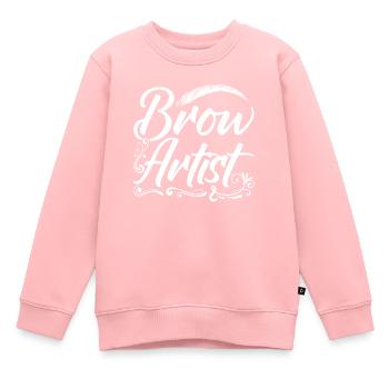 Maquillage Artiste Cadeau Beauté Sourcils Artiste - Sweat Premium enfant bio - rose - Devant - AI Model Kid Female (0cm)