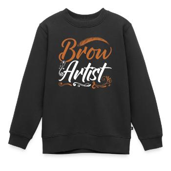 Sourcils Esthéticienne Cadeau Sourcils Artiste - Sweat Premium enfant bio - noir - Devant - AI Model Kid Female (0cm)