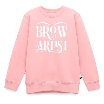Maquillage Artiste Cadeau Beauté Sourcils Artiste - Sweat Premium enfant bio - rose - Devant - AI Model Kid Female (0cm)