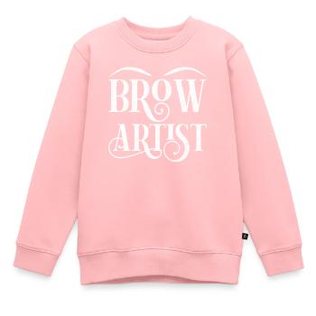 Sourcils Esthéticienne Cadeau Sourcils Artiste - Sweat Premium enfant bio - rose - Devant - AI Model Kid Female (0cm)