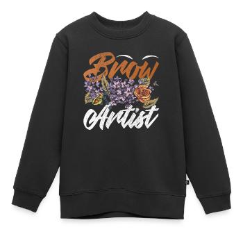 Maquillage Artiste Cadeau Beauté Sourcils Artiste - Sweat Premium enfant bio - noir - Devant - AI Model Kid Female (0cm)