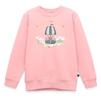 Bateau d’histoire de la Grèce antique - Sweat Premium enfant bio - rose - Devant - AI Model Kid Female (0cm)