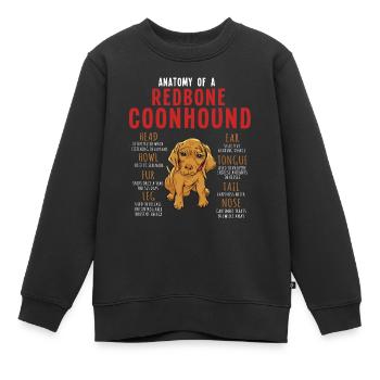 Anatomie Eines Redbone Coonhounds - Kinder Premium Organic Sweatshirt - Schwarz - Vorne - AI Model Kid Female (0cm)