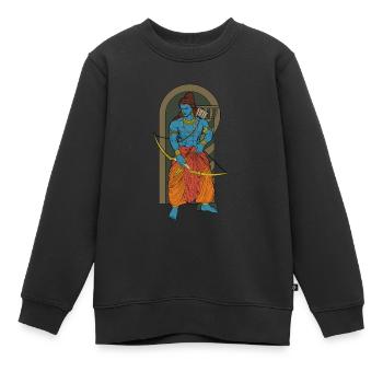 Dieu hindou - Rama - Sweat Premium enfant bio - noir - Devant - AI Model Kid Female (0cm)