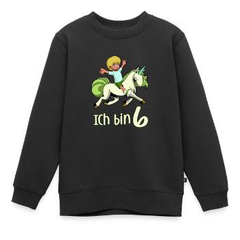 Geburtstagsshirt Einhorn - 6 Geburtstag Junge - Kinder Premium Organic Sweatshirt - Schwarz - Vorne - AI Model Kid Female (0cm)