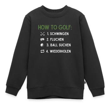 Wie Man Golf Spielt, Golfball - Kinder Premium Organic Sweatshirt - Schwarz - Vorne - AI Model Kid Female (0cm)