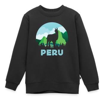Peru, Perulama - Kinder Premium Organic Sweatshirt - Schwarz - Vorne - AI Model Kid Female (0cm)