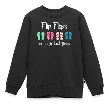Flip Flops Sind Eine Beste Freundin Für Mädchen - Kinder Premium Organic Sweatshirt - Schwarz - Vorne - AI Model Kid Female (0cm)