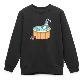 Hase im Hot Tub - Kinder Premium Organic Sweatshirt - Schwarz - Vorne - AI Model Kid Female (0cm)