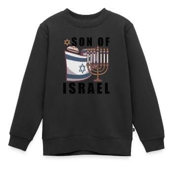 Juif israélite Héritage israélite Juif Israël Juif - Sweat Premium enfant bio - noir - Devant - AI Model Kid Female (0cm)