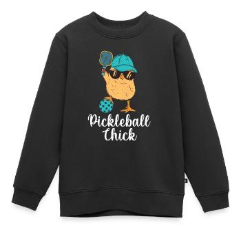 Pickleball-Chic, Pickleball-Spieler - Kinder Premium Organic Sweatshirt - Schwarz - Vorne - AI Model Kid Female (0cm)