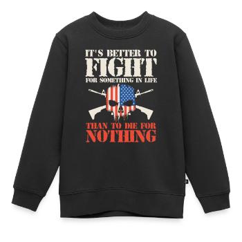 Citations patriotiques américaines, patriotes, patriotes - Sweat Premium enfant bio - noir - Devant - AI Model Kid Female (0cm)