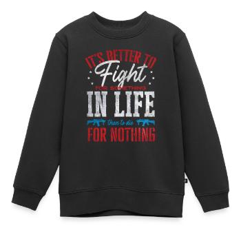 Citations patriotiques américaines, patriotes, patriotes - Sweat Premium enfant bio - noir - Devant - AI Model Kid Female (0cm)
