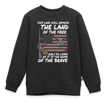 Citations patriotiques américaines, patriotes, patriotes - Sweat Premium enfant bio - noir - Devant - AI Model Kid Female (0cm)