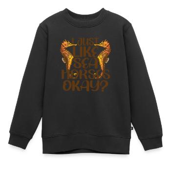 Jollier - Sweat Premium enfant bio - noir - Devant - AI Model Kid Female (0cm)