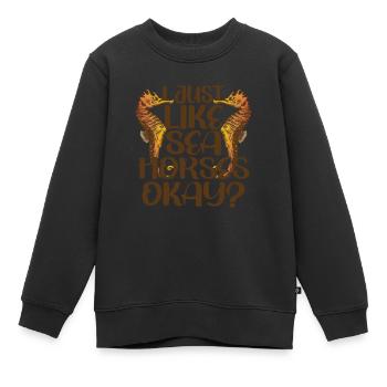 Jollier - Sweat Premium enfant bio - noir - Devant - AI Model Kid Female (0cm)