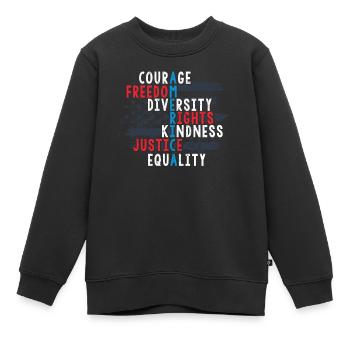 Citoyen américain patriote, Liberté - Sweat Premium enfant bio - noir - Devant - AI Model Kid Female (0cm)