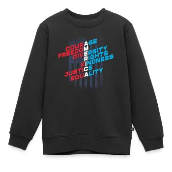 Citoyen américain patriote, Liberté - Sweat Premium enfant bio - noir - Devant - AI Model Kid Female (0cm)