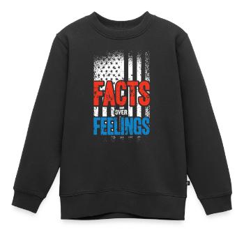 Drapeau américain, faits sur les sentiments - Sweat Premium enfant bio - noir - Devant - AI Model Kid Female (0cm)