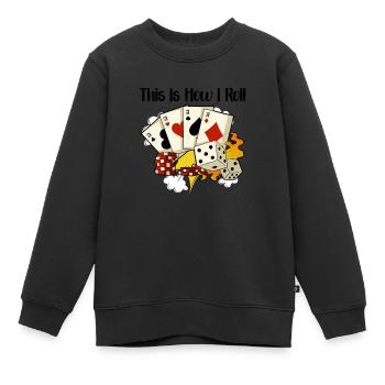 Poker Casino Poker Player Gambling Roulette Gift - Kinder Premium Organic Sweatshirt - Schwarz - Vorne - AI Model Kid Female (0cm)