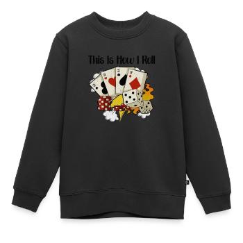 Poker Casino Poker Player Gambling Roulette Gift - Kinder Premium Organic Sweatshirt - Schwarz - Vorne - AI Model Kid Female (0cm)