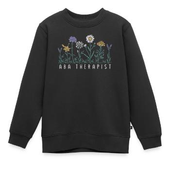 Thérapeute floral - Sweat Premium enfant bio - noir - Devant - AI Model Kid Female (0cm)