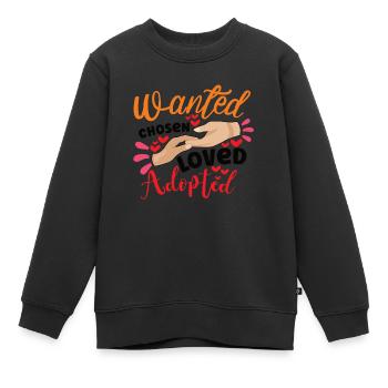 Funny Adoption Adoption Day Gifts - Kids Premium Organic Sweatshirt - black - Front - AI Model Kid Female (0cm)