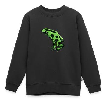 Frosch Zeichnung - Schrecklicher Pfeilgiftfrosch - Kinder Premium Organic Sweatshirt - Schwarz - Vorne - AI Model Kid Female (0cm)