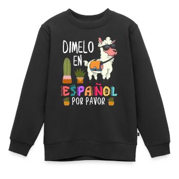 Spanischlehrer, Spanisch Unterrichten - Kinder Premium Organic Sweatshirt - Schwarz - Vorne - AI Model Kid Female (0cm)