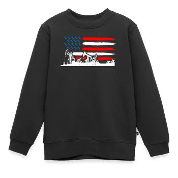 Champs pétrolifères américains, travailleurs des champs pétrolifères - Sweat Premium enfant bio - noir - Devant - AI Model Kid Female (0cm)