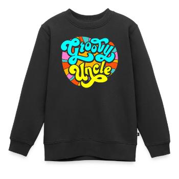 Groovy Onkel - Kinder Premium Organic Sweatshirt - Schwarz - Vorne - AI Model Kid Female (0cm)